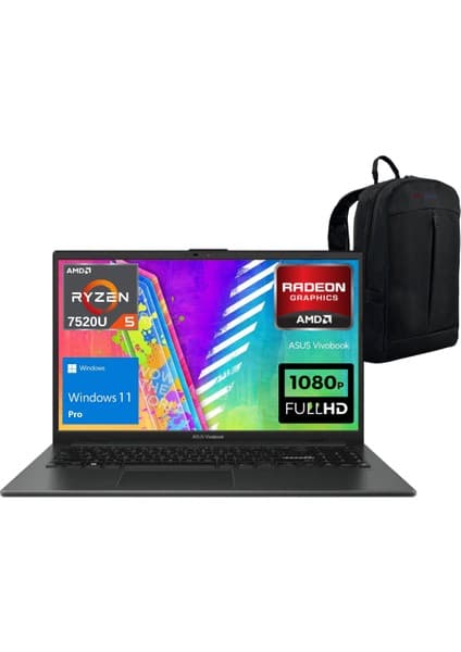 Asus Vivobook 15 E1504FA-NJ993 Amd Ryzen 5 7520U 8GB 512GB SSD Windows 11 Pro 15.6\