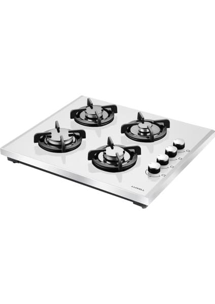 Mena Rise Lx-40 Tshdf Beyaz Cam Set Üstü Ocak Oval - Yandan Düğmeli