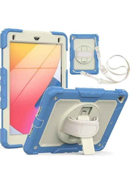 Ipad 5 Air 9.7 Kılıf Strap New Tablet Kapak - MAVI-(5796)