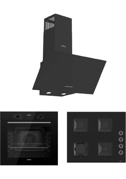 Ferre Flowart Serisi (QBL63CS-SS205-D086) Ankastre Set