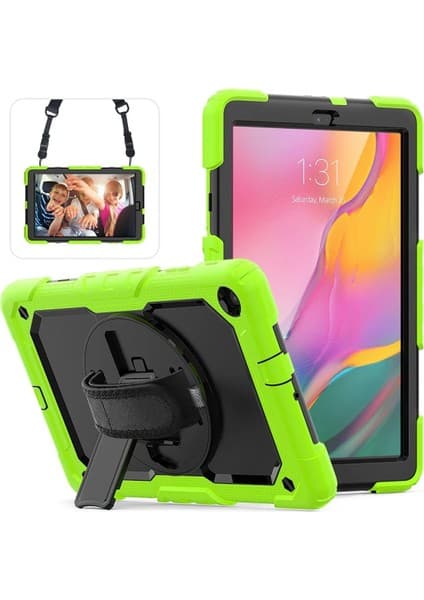 T510 Tab A 10.1 Kılıf Pars Tablet Kapak - YEŞIL-(5796)