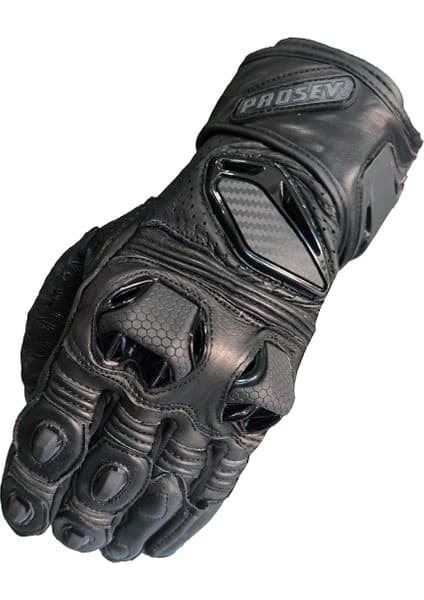 Ebakbak Motosiklet Eldiveni Racing Full Koruma Leather Deri Motorcu Eldiven Siyah 5