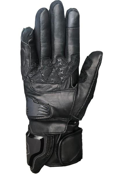 Ebakbak Motosiklet Eldiveni Racing Full Koruma Leather Deri Motorcu Eldiven Siyah 8