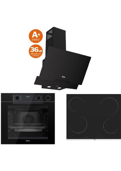 Ferre Fryart-Steam SERISI(QEP64CS-MS261 Elektirikli Ocak -D063) Ankastre Set