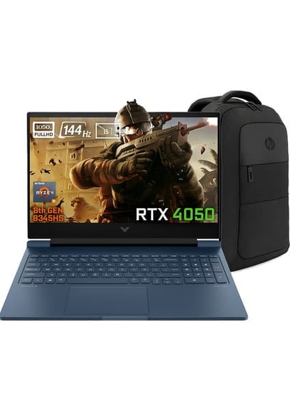 Hp Victus 16-S1023NT Amd Ryzen 7-8845HS 9Z795EA FR102 40-Gbddr5 2 Tbssd RTX4050 6gb 16.1 Inç 144Hz Full Hd Windows 11 Pro Gaming Laptop + Çanta