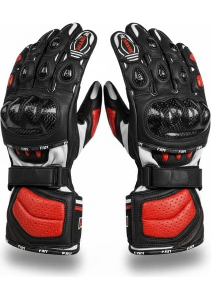Yakamoz Motorsiklet Hakiki Deri Motosiklet Eldiveni - Dört Mevsim