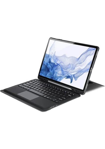 Dux Ducis Tab S8+ / S7+ / S7 Fe Için Ayrılabilir Bluetooth Klavye Touchpad Pu Deri Kılıf-(57