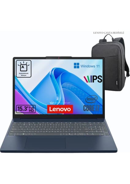 Lenovo Ideapad Slim 3 15IRH10 P1 (Işıklı Klavye) I7-13620H 8gb Ddr5 512GB SSD Wuxga 15.3\