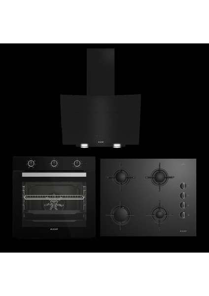 Arçelik Siyah Analog Ankastre Set