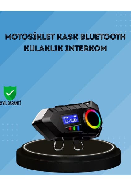 Teknomiy 500MAH Bataryalı Bluetooth 5.4 Interkom LED Ekranlı Fm Destekli