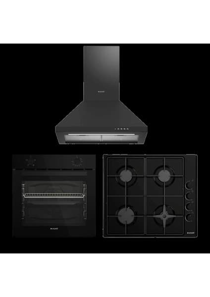 Arçelik Yeni Siyah Eko Ankastre Set