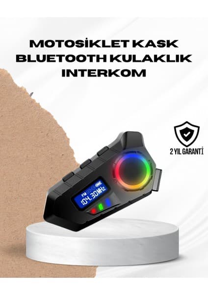 Teknomiy Bluetooth 5.4 Interkom IP65 Toz ve Su Geçirmez LED Göstergeli