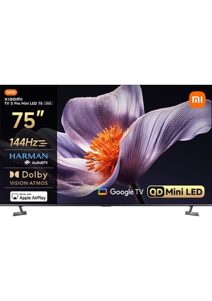 Xiaomi S Pro Mini LED 75 2026 - 4K Ultra HD Google Smart Uydu Alıcılı MiniLED TV