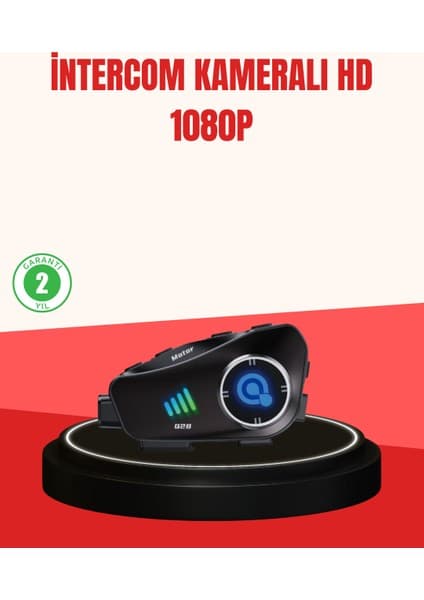 Adat Q28 Kameralı Motosiklet Kask Kulaklık Bluetooth 5.3 Su Geçirmez 1080P Hd