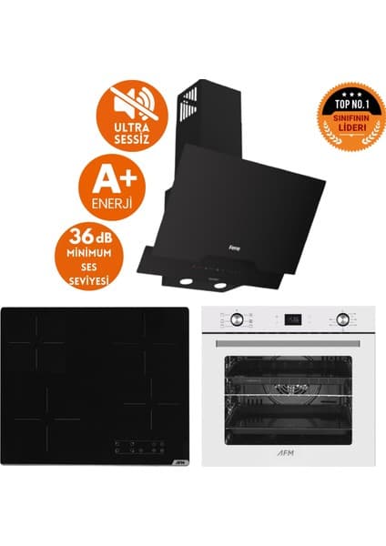 Ferre ve Afm Tech Markalı / Mılan Sessiz Elektrik Vitro. Ankastre Set (D063-SA + V6-04 + FM7701 )