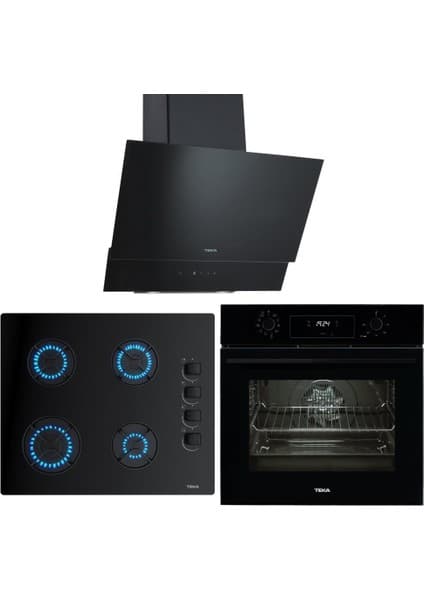 Teka Chef 5 Siyah Ankastre Set (HAK 625 BK Börek Şefim, GBE 64002 BK Ocak, ATV 60 BK Davlumbaz)