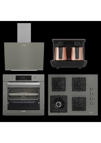 Arçelik Yeni 4'lü Bakır Telveli Ankastre Set