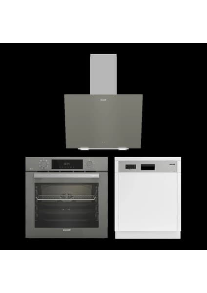 Arçelik 3'lü Bulaşıklı Inox Ankastre Set