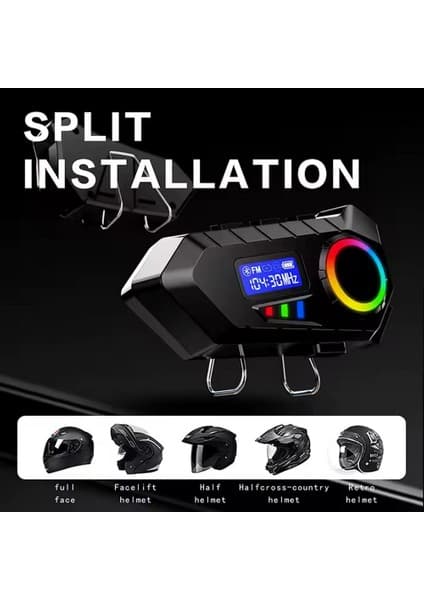 Tasarım Küresi 3D Y30 Kask Kulaklık Bluetooth Motosiklet Kulaklık Rgb Radyolu Intercom - Lisinya