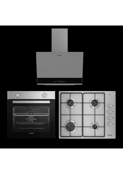 Arçelik Eğimli Davlumbazlı Inoks Ankanstre Set