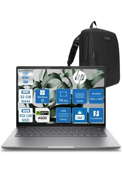 Hp Zbook 8 G1I  Intel Core Ultra 7 265H 32GB Ddr5 512GB SSD 4GB/RTXA500 14\