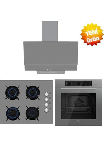 Ferre ve Afm Tech Markalı / Grıla Flowart Anrtasit Ankastre Set ( QBL62CPR + FM2210 + FM3407 )