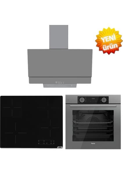 Ferre ve Afm Tech Markalı / Rara /fryart Elektrikli Vitro. Ankastre Set ( XE63CPR + V6-04 + FM3407)