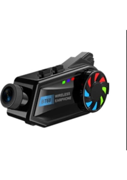 HERŞEYBURDAMODA BT68 Motosiklet Kask Bluetooth Kulaklık 1080P Kamera Ses Kontrolü Video Kayıt Özellikli Intercom