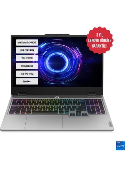 Lenovo Loq 15IRX10 83JE00J5TR-02 I7-13650HX 12GB Ddr5 1tb+1tb SSD RTX5060-8GB 15.6\