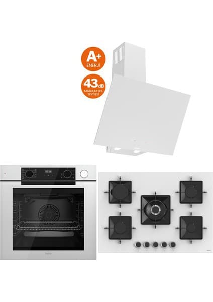 Ferre Steam Plus 75 Serisi 3lü Cam Ankastre Set (QEP64CB-SS036-D078SA)