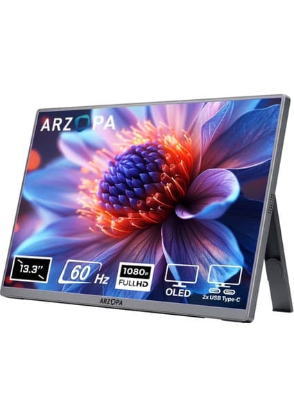 Arzopa A3C PRO 13.3 inç 60Hz Full HD OLED Type-C Taşınabilir Monitör