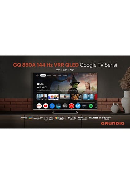 Grundig 55GQ750A 55'' 139 Ekran Uydu Alıcılı 4K Ultra HD Google Smart QLED TV 7