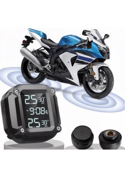Zibox PowerMaster PM-28656 Motosiklet Kablosuz Lastik Basınç ve Sıcaklık İzleme Sistemi (TPMS)