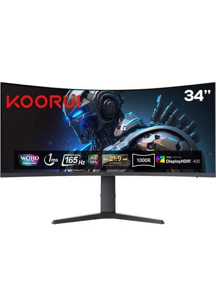 Koorui 34E6UC 34 inç 165Hz 1ms WQHD Curved Gaming Monitör