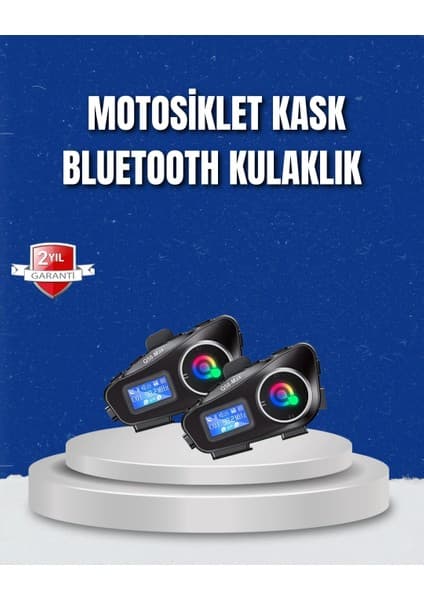 İnnMerry Bfs LCD Ekranlı Bluetooth Kask Kulaklığı Fm Radyo ve Sd Kart Girişli