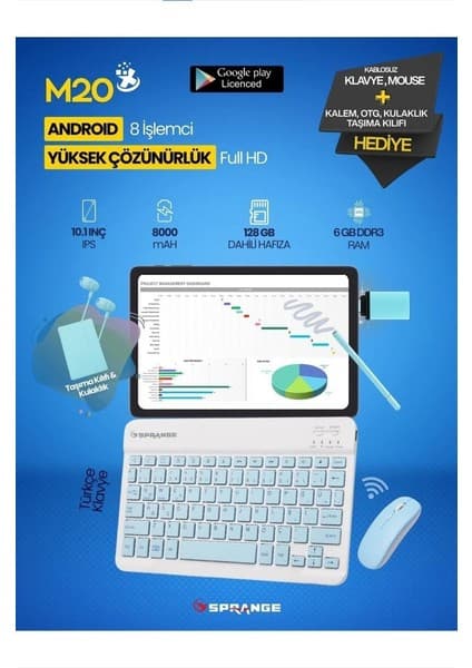 Sprange Multi All In One 10.1" IPS Ekran | 8 Çekirdek | 6gb - 128 GB | Wi-Fi | Google Lisanslı Tablet