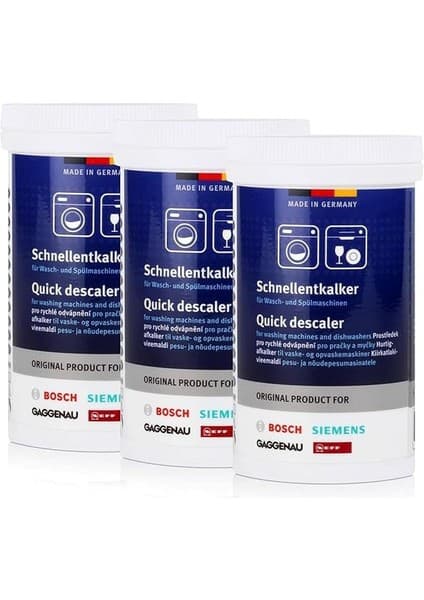 3 x Hızlı Kireç Çözücü, 250 G, Çamaşır ve Bulaşık Makineleri Için, Kireç Çözücü