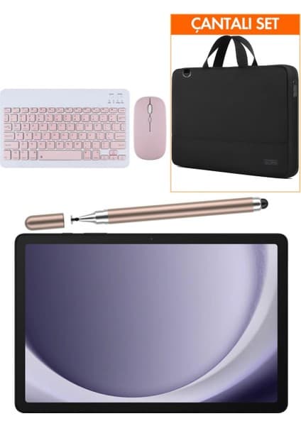 Samsung Galaxy Tab A9+ Plus 6gb 128GB 11'' Tablet+Rose Kalem+Pembe Klavye+Çanta