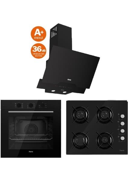 Ferre Flowart Serisi (QBL62CS 2140 D063) Ankastre Set