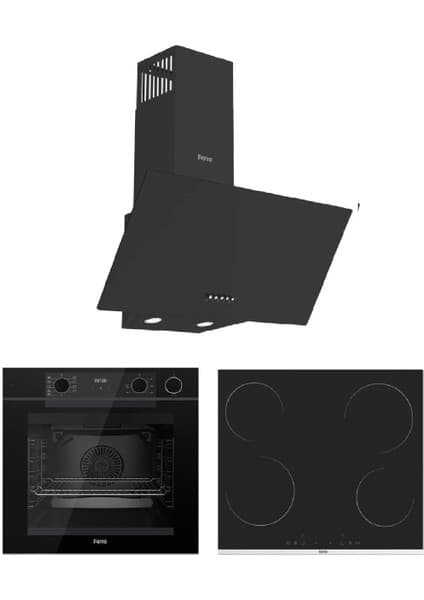 Ferre Fryart-Steam Serisi (QEP64CS MS261 Elektirikli Ocak D086) Ankastre Set