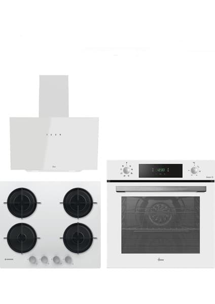 Hoover 3'lü Ankastre Set Beyaz (HO3158W Fırın / HVW6MW Gazlı Ocak / HDG6C1GWTK Davlumbaz)