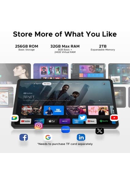 Doogee V Pad 5g 12" 8 GB Ram 256 GB SİM KARTLI Android 15 Tablet MAVİ 7