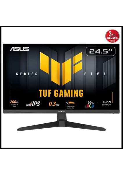 Asus Tuf Gamıng VG259Q5A 24,5" 0.3ms, 200hz, Full Hd, Dp, 2xhdmı, Hoparlör, IPS Panel, Elmb Sync Premium, Gamıng Monitör