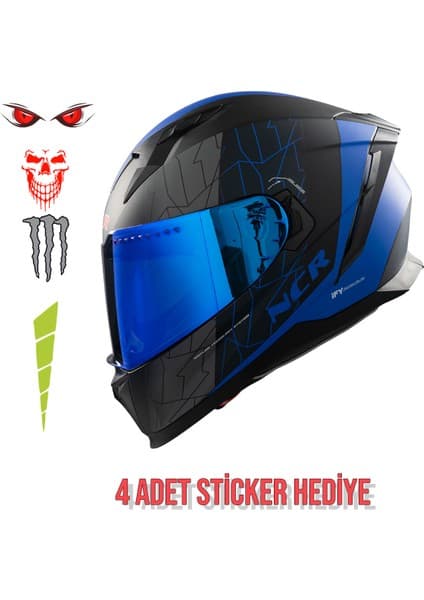 Emporium Ncr Stream Kapalı Kask Mavi Vizörlü (Ece-06)