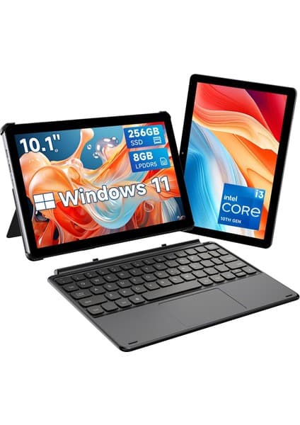 Chuwi HI10 X2 10.1" Intel Core I3 10100Y Işlemci, 8gb Ddr5 Ram, 256GB Ssd, Wifi6+Bt, Siyah 2 In 1 W11 Klavyeli Tablet