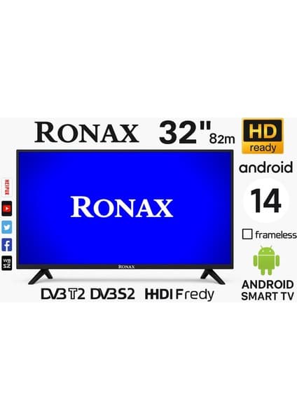 Ronax 32'' 82 Ekran Uydu Alıcılı Hd Ready Smart LED Tv