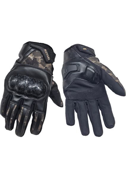 Motari Shoftshell Yumruk ve Avuç Içi Korumalı Suya Dayanıklı Rüzgar Geçirmez Kamuflaj Desenli Kışlık