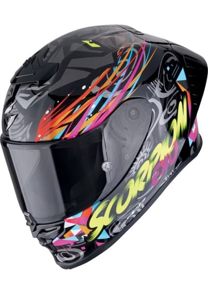 Scorpion Exo R1 Evo Iı Air Savage Spor Motosiklet Kaskı Siyah Mavi Pembe