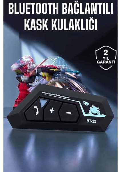 MegaSepet Kask Kulaklık Bluetooth Motosiklet Kulaklık Intercom Su Geçirmez - ME001W-51MYH8