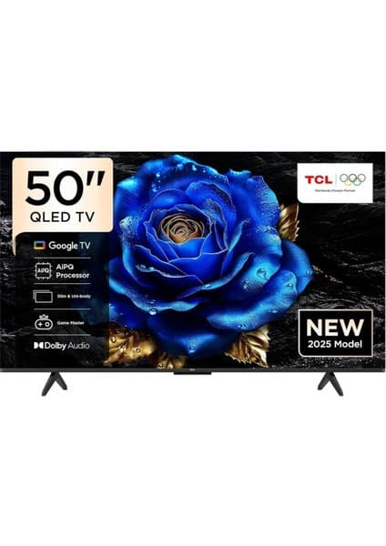 TCL 50T6C 50" 127 Ekran Uydu Alıcılı 4K Ultra Hd Google QLED Tv 2025
